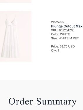 Abercrombie & Fitch White Plunge Cutout Maxi Slip